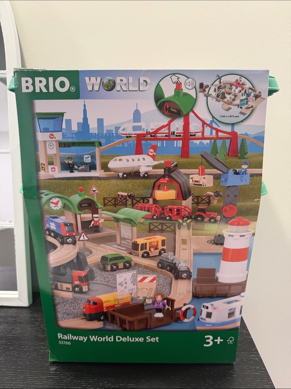 Railway World Deluxe Set - Green Wooden Train Playset